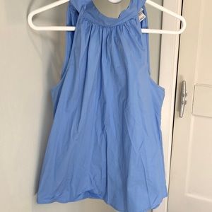 Jcrew Womens size 2 blue tank top with bow neck